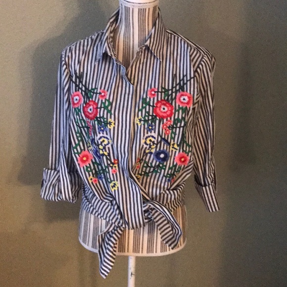 Walter Baker Tops - Walter Baker Stripes & Flowers blouse